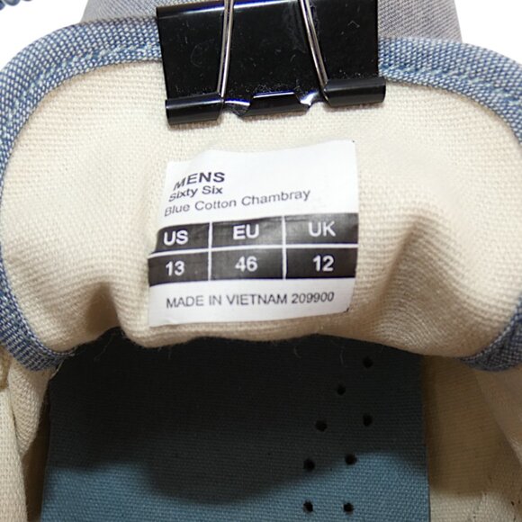 SeaVees Vegan Cotton Chambray Sneakers Coastal Minimalist Eco Retro Size 13 Blue - Picture 3 of 13